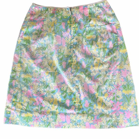 Vintage RARE 60s 70s The Lilly Pulitzer High Waist Floral A-Line Skirt Size 8 - Picture 3 of 6